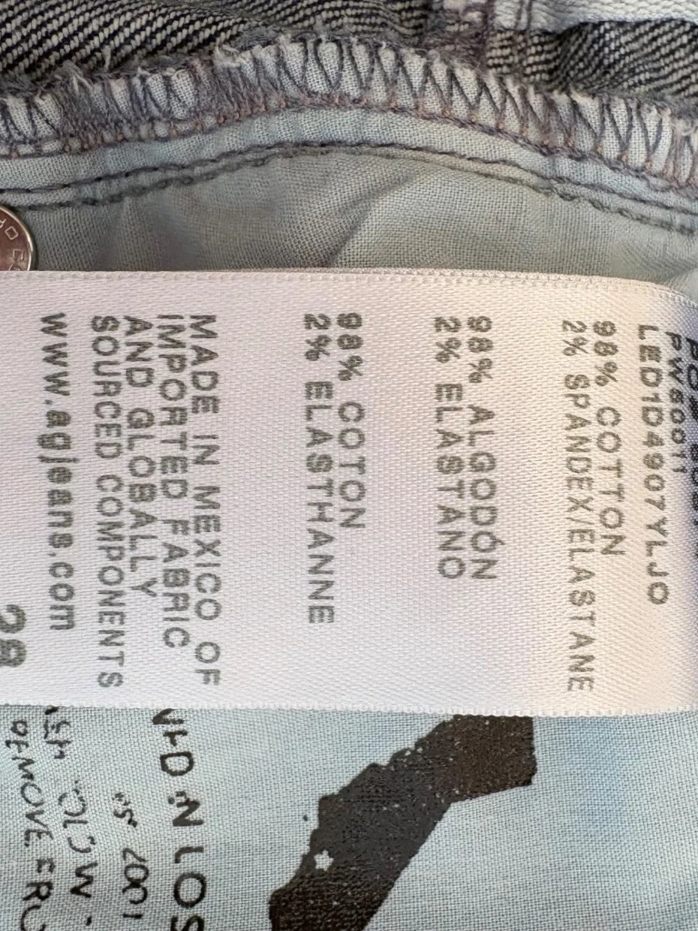 AG-ED “Saige” Mid Rise Wide Leg Crop Jean Size 28 Indigo Wash Japanese Fabric - Picture 7 of 8